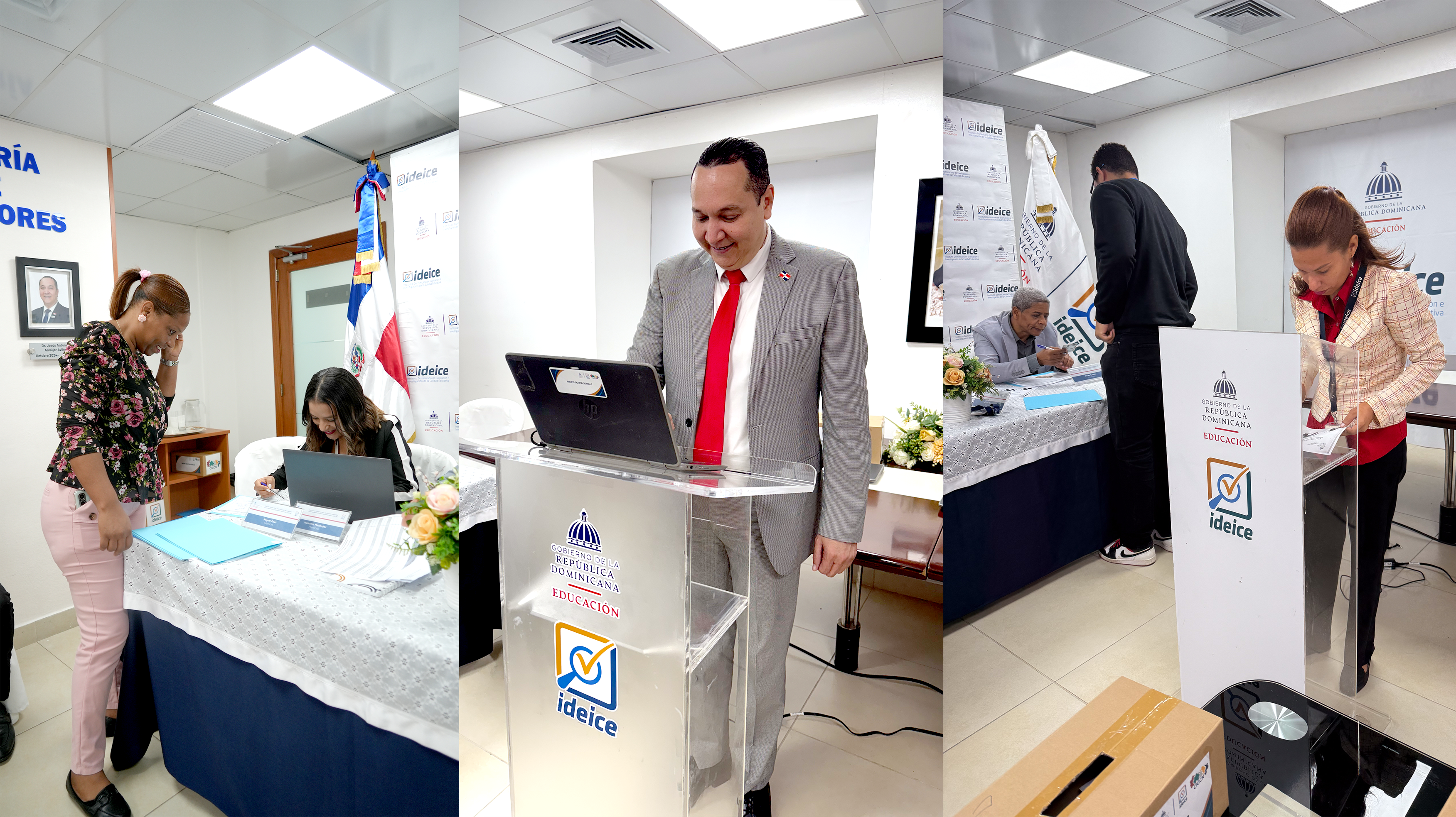 Dr. Jesús Andújar Avilés inició el proceso con voto simbólico, donde los colaboradores acudieron, con entusiasmo, a escoger sus representantes ante la CIGCN.